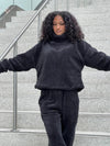 Black Women's Mock Neck Sweatsuit